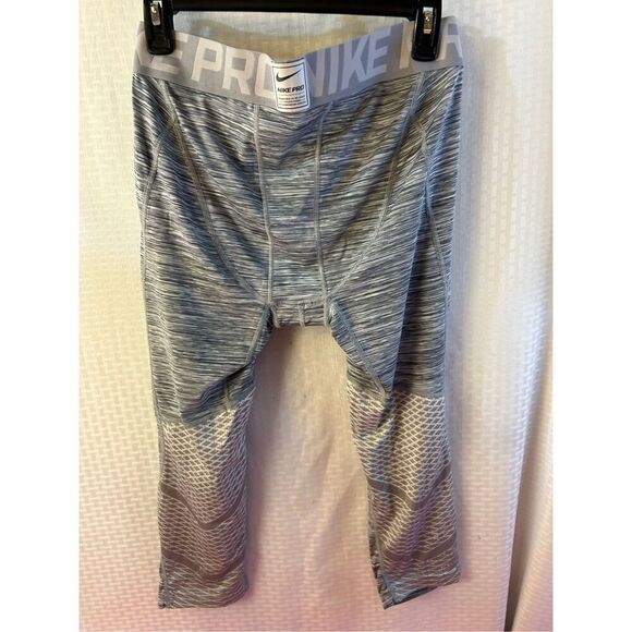 Nike pro dri fit xl gray stripe active pants capri - Picture 6 of 11
